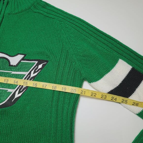 Saskatchewan Roughriders Vintage Acrylic Knit 1/4 Zip Sweater Men's Medium CFL - Picture 7 of 8